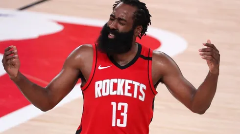 Harden shot 1/6 from three vs. the Lakers. (Getty)