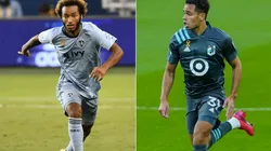 Gianluca Busio of Sporting Kans (left) and Hassani Dotson of Minnesota United (right). (Getty)