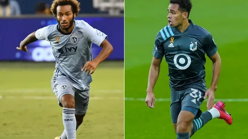 Gianluca Busio of Sporting Kans (left) and Hassani Dotson of Minnesota United (right). (Getty)