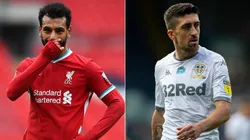Mohamed Salah of Liverpool (left) and Pablo Hernández of Leeds (right). (Getty)