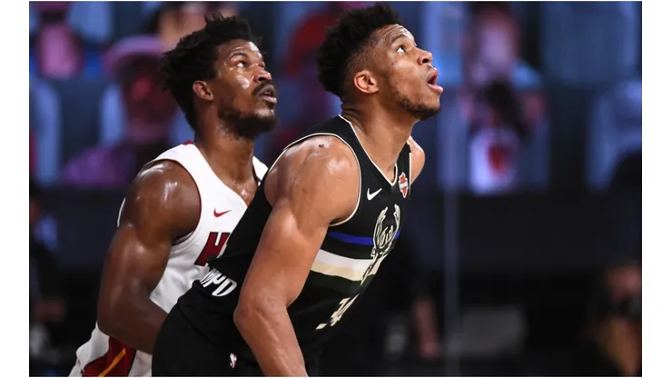 Giannis fouled Butler with no time left on the clock. (Getty)