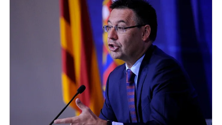 Barcelona president Josep Maria Bartomeu is dealing with Lionel Messi's decision to leave the club (Getty).