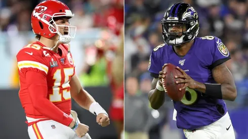 Patrick Mahomes and Lamar Jackson. (Getty)