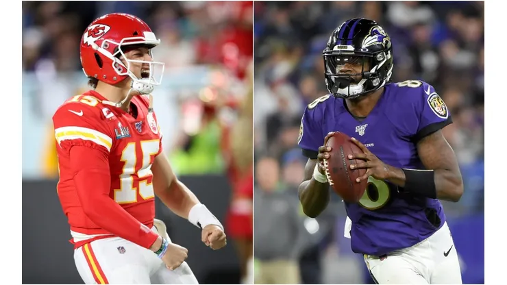 Patrick Mahomes and Lamar Jackson. (Getty)