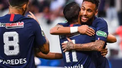 PSG's Neymar (right), Ángel Di María (center) and Leandro Paredes (Getty).