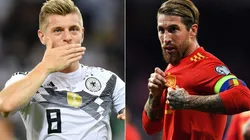 Germany vs. Spain: Toni Kroos of Germany (left) and Sergio Ramos of Spain (Getty).