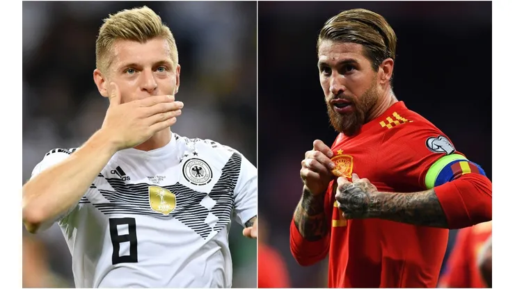 Germany vs. Spain: Toni Kroos of Germany (left) and Sergio Ramos of Spain (Getty).