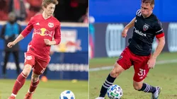 New York Red Bulls vs DC United: Ben Mines of NY Red Bulls and Julian Gressel of DC United (Getty).