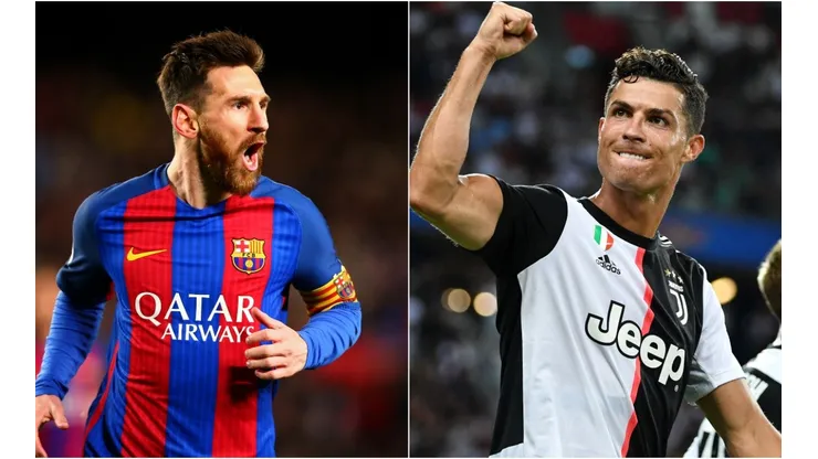 Lionel Messi (right) and Cristiano Ronaldo, two of the best soccer players ever (Getty).