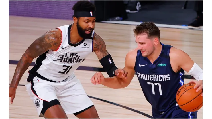Morris was ejected after a foul on Doncic. (Getty)