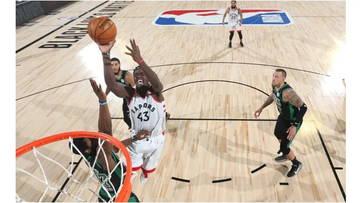 Pascal Siakam struggled against the Celtics. (Getty)