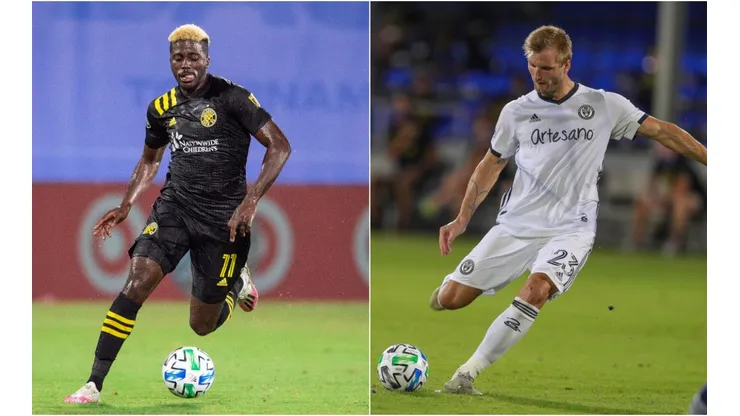 Columbus Crew vs. Philadelphia Union: Gyasi Zardes (left) and Kacper Przybylko. (Getty)