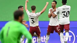 Aubameyang scored the first goal vs. Liverpool. (Getty)