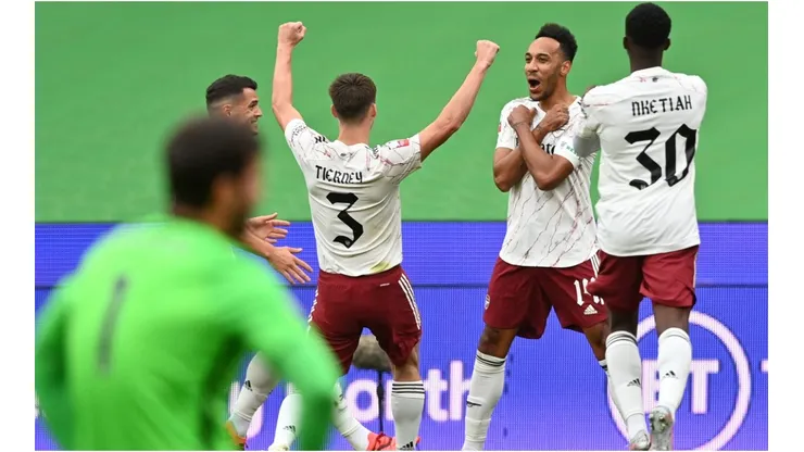 Aubameyang scored the first goal vs. Liverpool. (Getty)
