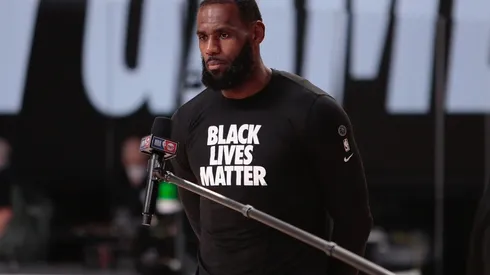 LeBron James was the first player to leve the meeting. (Getty)