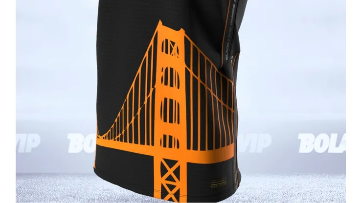 San Francisco Giants Golden Gate Bridge inspired soccer jersey.