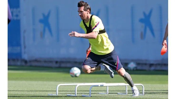 Barcelona's Lionel Messi during a training session (Getty).