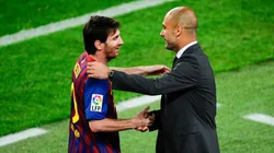 Lionel Messi and Pep Guardiola could be on the same side again at Manchester City (Getty).