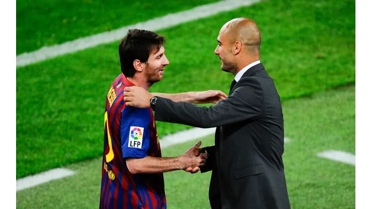 Lionel Messi and Pep Guardiola could be on the same side again at Manchester City (Getty).