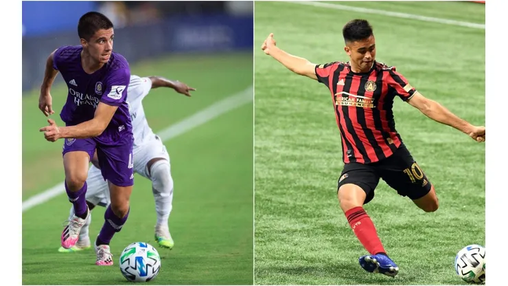 Atlanta United vs. Orlando City SC: Joao Moutinho of Orlando (left) and Gonzalo Martínez of Atlanta. (Getty)