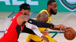 Carmelo Anthony (left) and LeBron James. (Getty)