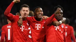Bayern Munich's Robert Lewandowski (left), David Alaba (center) and Alphonso Davies (Getty).