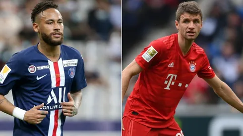 Neymar (left) and Thomas Muller. (Getty)