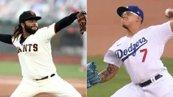 Johnny Cueto (Left) and Julio Urías. (Getty)