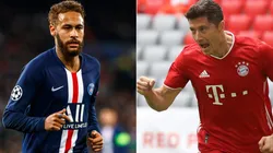 PSG vs. Bayern Munich: Neymar of PSG and Robert Lewandowski of Bayern (Getty).