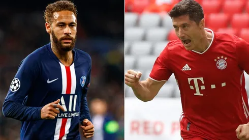 PSG vs. Bayern Munich: Neymar of PSG and Robert Lewandowski of Bayern (Getty).