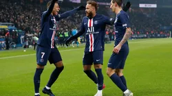 PSG's Kylian Mbappé (left), Neymar (center) and Ángel Di María (Getty).