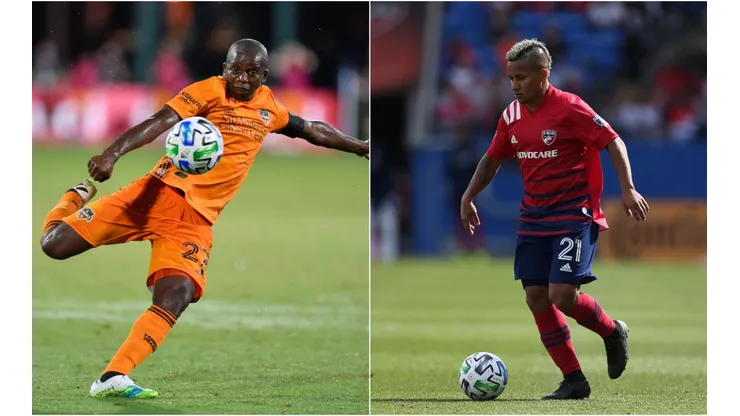 Houston Dynamo vs. FC Dallas: Oscar Boniek of the Houston Dynamo (left) and Michael Barrios of the FC Dallas (Getty).