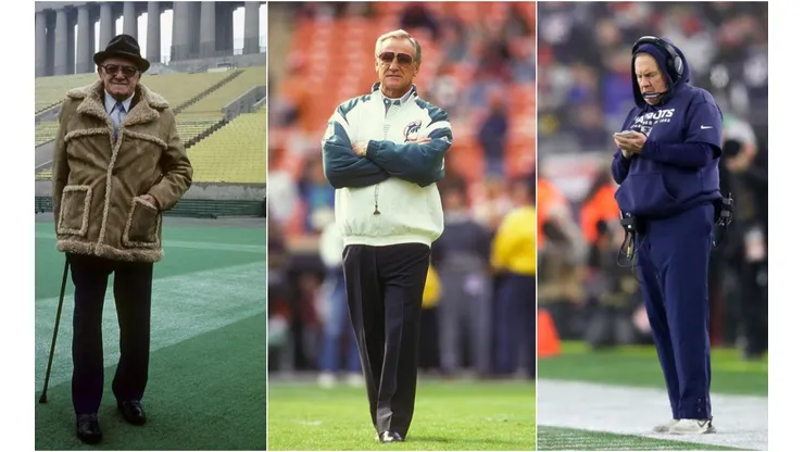 George Halas, Don Shula & Bill Belichick top the list. (Getty)