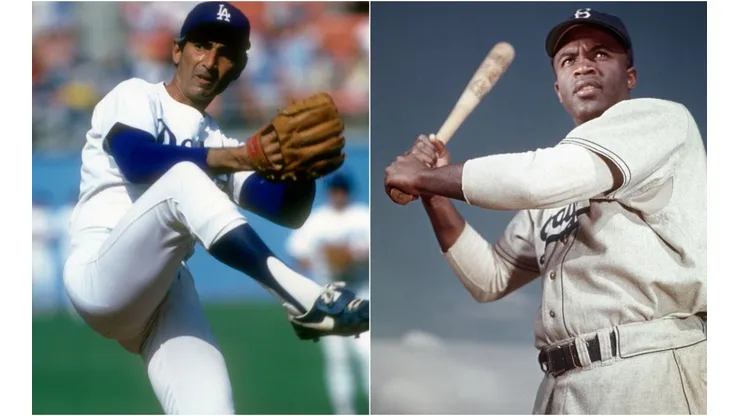 Sandy Koufax and Jackie Robinson, two of the greatest players of all time. (Getty)