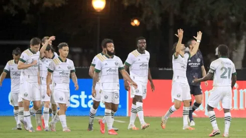 Portland Timbers players celebrating. (Getty)