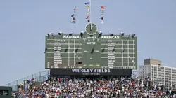 Scoreboard from a Cubs-Phillies game at Wrigley Field. (Getty)