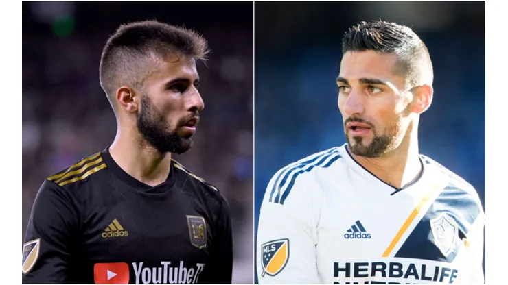 Diego Rossi of Los Angeles FC and Sebastian Lletget of Los Angeles Galaxy (Getty).