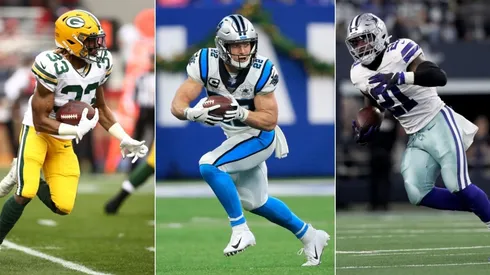 Aaron Jones, Christian McCaffrey & Ezekiel Elliott. (Getty)