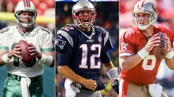 Dan Marino, Tom Brady, and Steve Young (Getty)