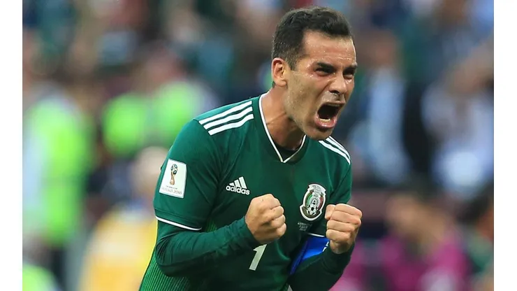 Mexico Rafael Márquez celebrates after beating Germany in the 2018 World Cup.