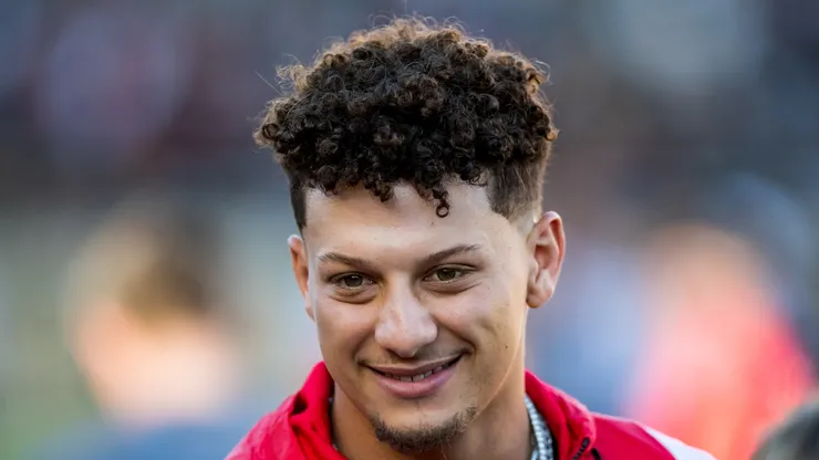Patrick Mahomes stands on the field before the game between the Texas Tech Red Raider the Baylor Bears at Jones AT&T Stadium on October 29, 2022 in Lubbock, Texas.