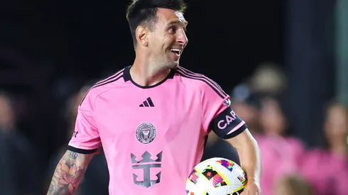 Lionel Messi #10 of Inter Miami reacts during the second half of the game against St. Louis City at Chase Stadium on June 01, 2024 in Fort Lauderdale, Florida.