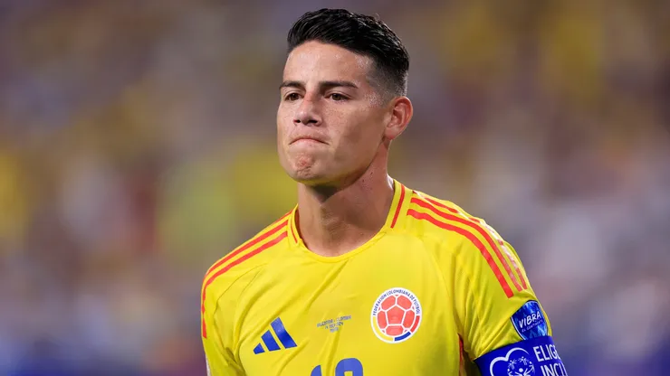 James Rodriguez of Colombia gestures during the CONMEBOL Copa America 2024 Final