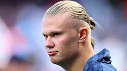rling Haaland of Manchester City looks on prior to the Premier League match between Manchester City FC and Ipswich Town FC at Etihad Stadium on August 24, 2024 in Manchester, England.
