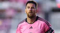 Lionel Messi #10 of Inter Miami looks on against Atlanta United during the first half of the game at Chase Stadium on May 29, 2024 in Fort Lauderdale, Florida.