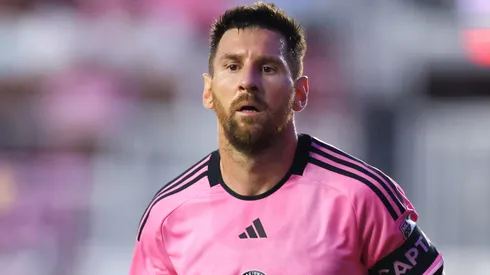 Lionel Messi #10 of Inter Miami looks on against Atlanta United during the first half of the game at Chase Stadium on May 29, 2024 in Fort Lauderdale, Florida.
