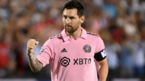 Lionel Messi #10 of Inter Miami CF reacts after making his penalty kick attempt during the Leagues Cup 2023 Round of 16 match between Inter Miami CF and FC Dallas at Toyota Stadium on August 06, 2023 in Frisco, Texas.