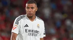 Kylian Mbappe of Real Madrid looks on during the La Liga match between RCD Mallorca and Real Madrid CF