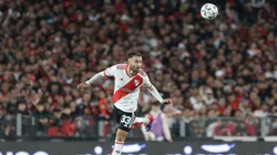 Germán Pezzella heading ball with River Plate