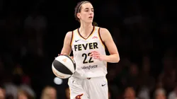 Caitlin Clark #22 of the Indiana Fever takes the ball out during the third quarter of a game against the New York Liberty